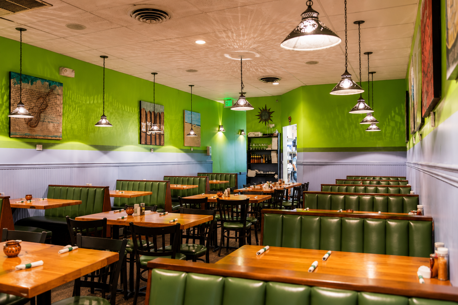 Bright and inviting Salsa Grill dining room